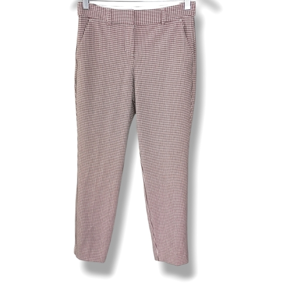 EXPRESS Columnist Ankle Mid Rise Houndstooth Print Pant 🤎 Size 0 - Picture 2 of 6